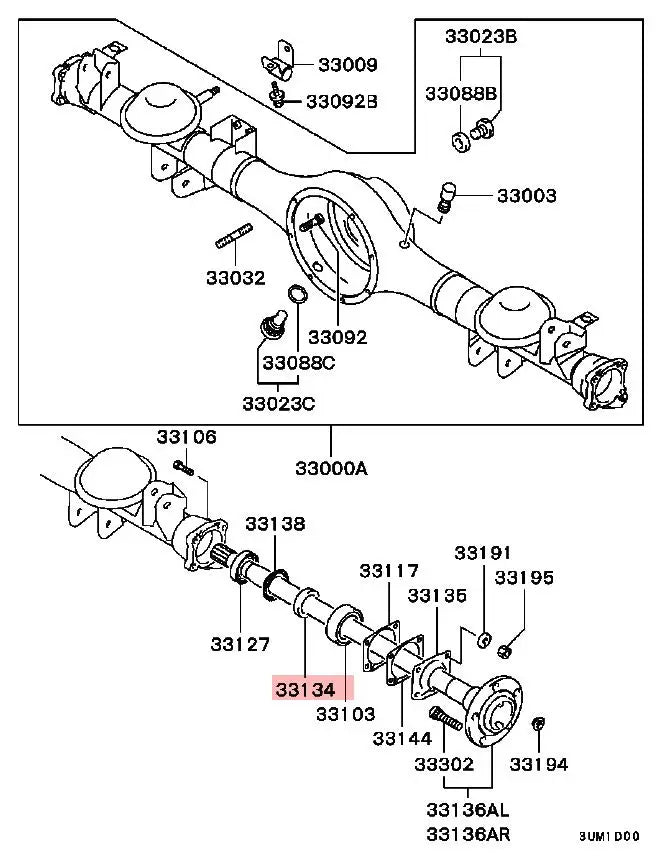 PAJERO IO H65H66H56H76H77W RETAINER,RR AXLE SHAFT BEARING,INR MR430446