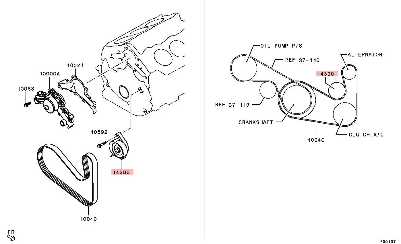 OUTLANDER 3.0 CW6W GF4W 6B31 TENSIONER,ALTERNATOR DRIVE BELT AUTO 1345A031