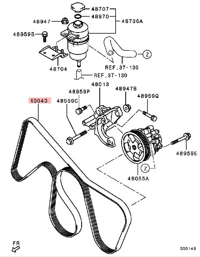 PAJERO3/4 MK3/4 V70W V60W V90W V80W BELT,ALTERNATOR & OTHERS 4451A095 6PK2410 2009-2022