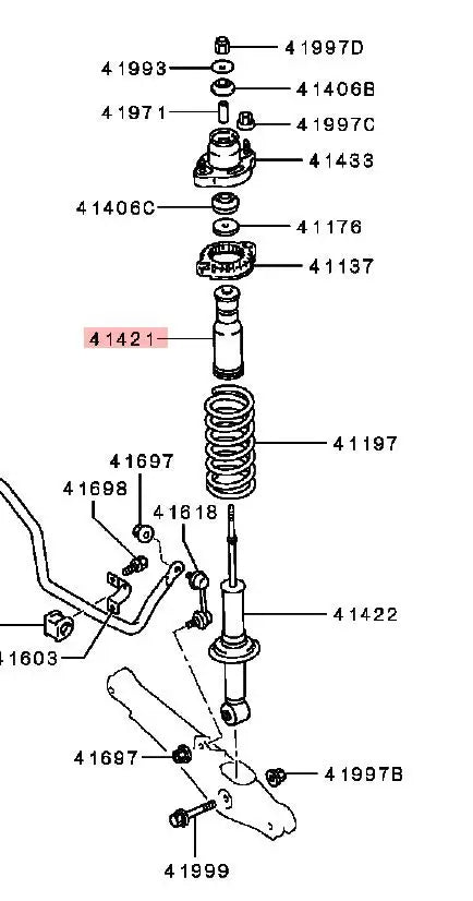 OUTLANDER ASX LANCER ECLIPSECROSS DAMPER,REAR SHOCK ABSORBER 4155A049