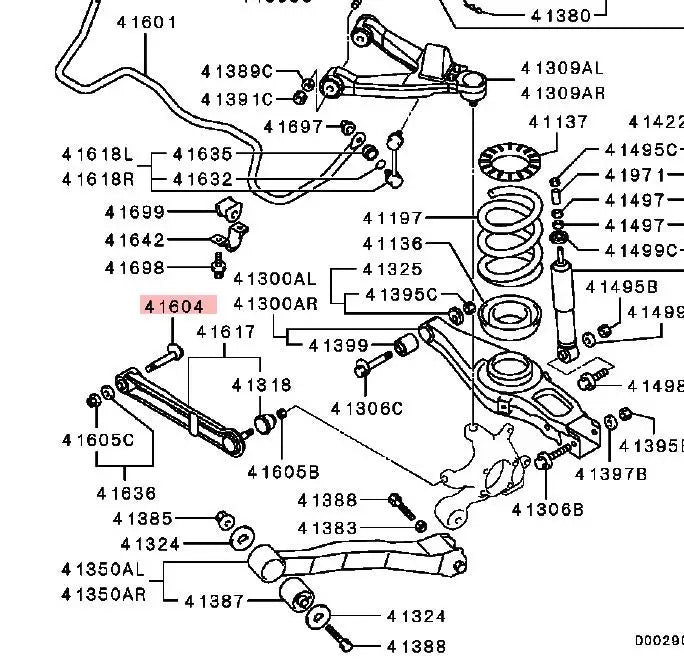 PAJERO3 V70V60W BOLT,REAR SUSP ASSIST LINK MR418739