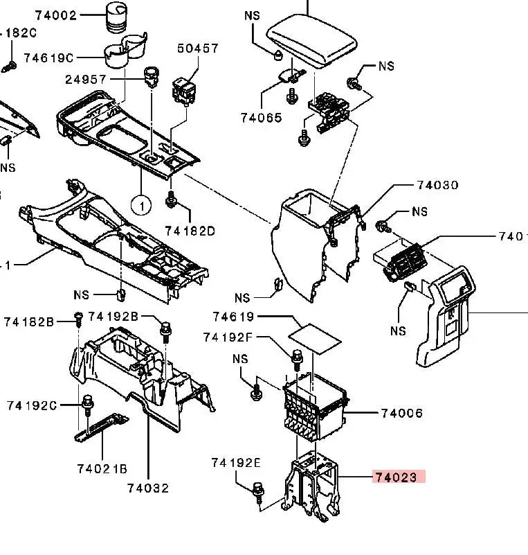 Outlander3 BRACKET,FLOOR CONSOLE,REAR 2019-2021