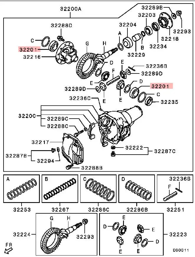 PAJERO PAJERO SPORT L200 IO H77 BEARING,FR or RR DIFF SIDE MR470683 TAPER ROLLAR 79.98X19.84-45.23