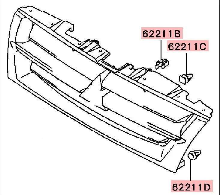 PAJERO3 V70V60 CLIP,RADIATOR GRILLE 9pcs MR221507 MB317677 MB880530