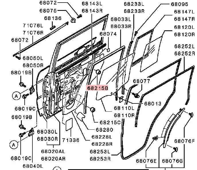 Pajero V90 DAMPER,REAR DOOR UPPER MB019730