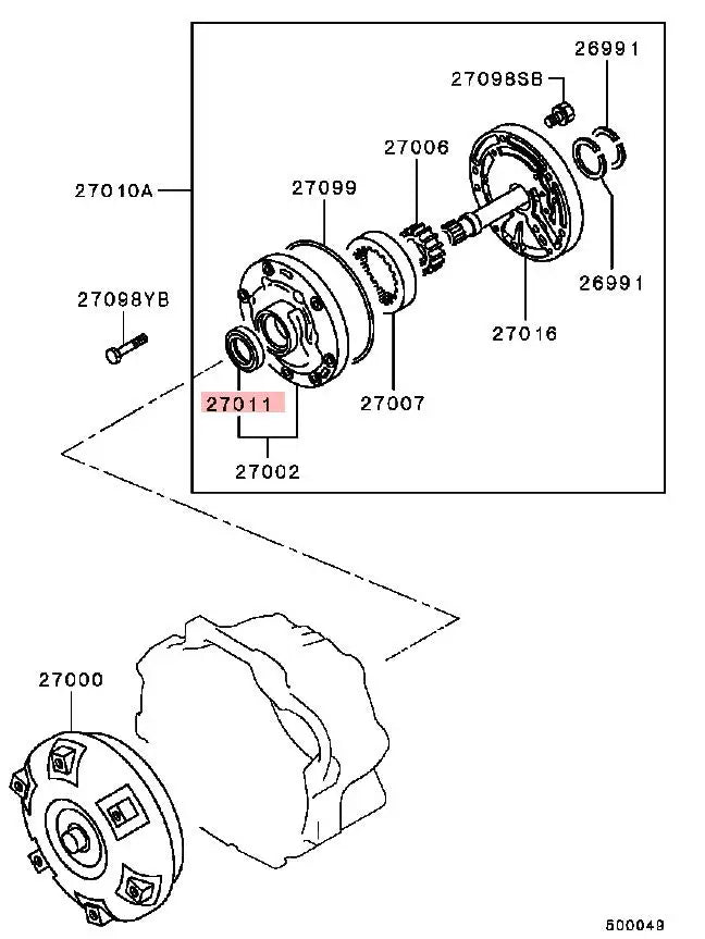 PAJERO IO H77W H76W PAJERO V20V30 L200 L300 L400 OIL SEAL,A/T OIL PUMP BODY MD951338 MR581104