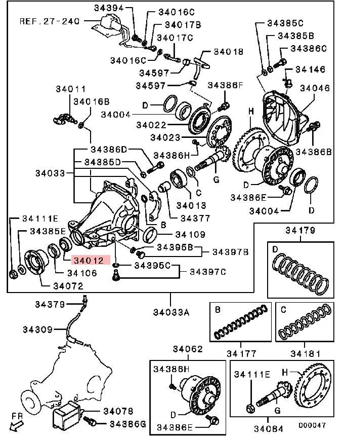 PAJERO3-4 V60V70V80V90 BEARING,REAR DIFF DRIVE PINION,FRONT MR430120 68.26X22.22-30.16