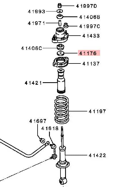 OUTLANDER ASX LANCER ECLIPSECROSS PAJERO PLATE,REAR SUSP SPRING DAMPER MR491950