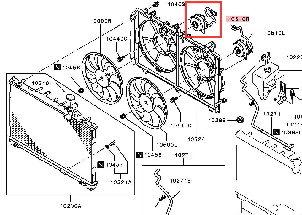 ECLIPSE CROSS MOTOR,COOLING FAN,RH GK1W