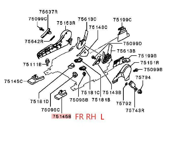 LANCERX CY0A COVER,FRONT SEAT ANCHOR RH-L 6977A396YA BEIGE