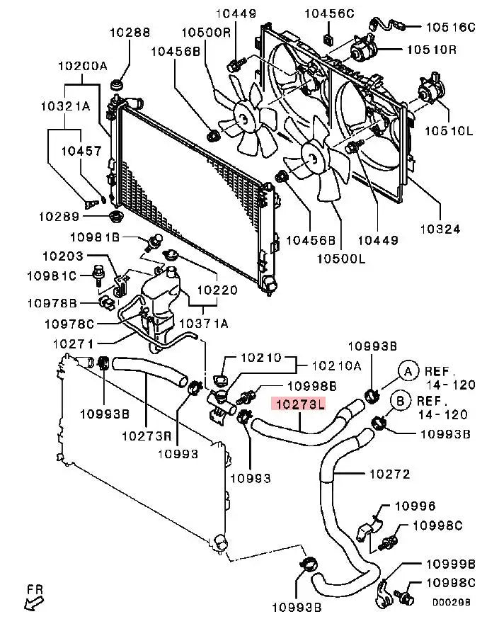 LANCERX CY3A 4A 5A 6A HOSE,RADIATOR,UPR LH 1370A192