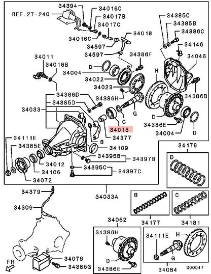PAJERO3-4 V60V70V80V90 BEARING,REAR DIFF DRIVE PINION,REAR MR430121 90.00X35.25-36.51