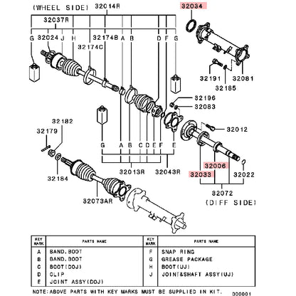 PAJERO PAJERO SPORT L200 BEARING,COVER,DUST SEAL,FRONT RIGHT AXLE SHAFT DUST MB160948 MB160662 MB160946