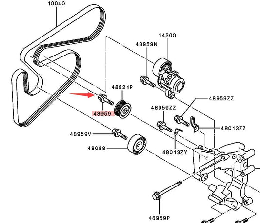Outlander ASX LANCER EVOX BOLT ALTERNATOR 10X45 FLANGE MF911662