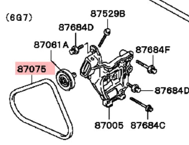 PAJERO2 V43V45W 6G72 V6 12v SOHC BELT,A/C MB813344 (REMF-6 355)