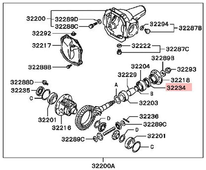 PAJERO IO H77H76 EVO LANCER OIL SEAL,FR DIFF DRIVE PINION MB393929
