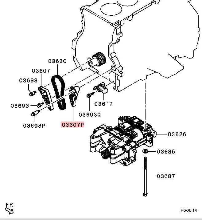 OUTLANDER CW5W GF3W LANCER10 CY5A 4B12 4J12 ENGINE 2.4L GUIDE,BALANCER TIMING CHAIN MN183903