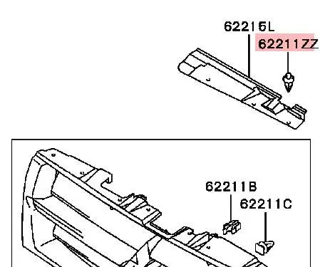 PAJERO3 V70V60 CLIP,RADIATOR GRILLE MB346082 MC933388 GRAY BLACK