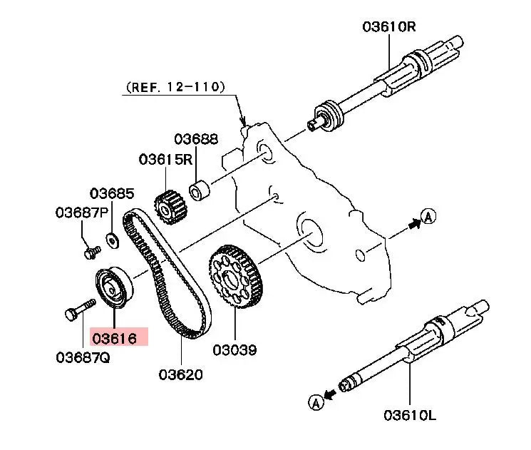 4G63 4G69 GALANT EA0A GRANDIS NA4W TENSIONER,BALANCER TIMING BELT MD352473
