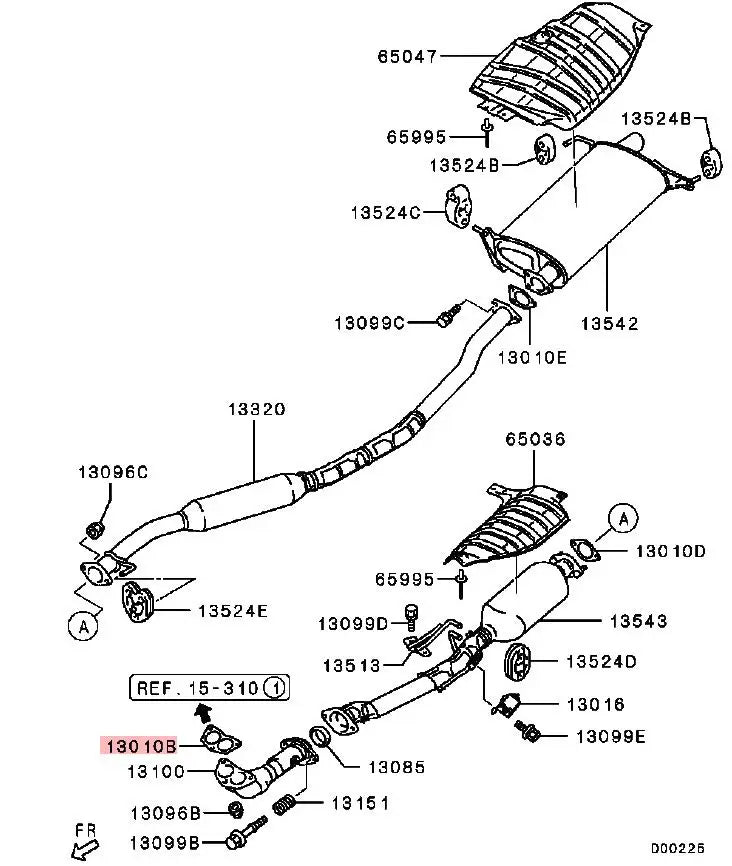 GRANDIS OUTLANDER2 GALANT 4G69 ENGINE GASKET,EXHAUST PIPE MR529721