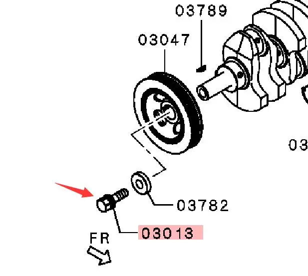 Outlander ASX LANCER EVOX 4B10/11/12 4J10/11/12 EVO789 CT9A GRANDIS NA4W BOLT AND WASHER,CRANKSHAFT PULLEY 1101A022 1101A015