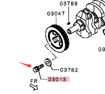 Outlander ASX LANCER EVOX 4B10/11/12 4J10/11/12 EVO789 CT9A GRANDIS NA4W BOLT AND WASHER,CRANKSHAFT PULLEY 1101A022 1101A015
