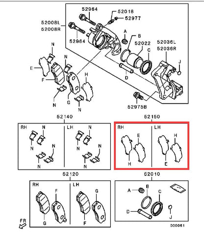 PAJERO V97W V98 SHIM SET,REAR BRAKE 4605A470