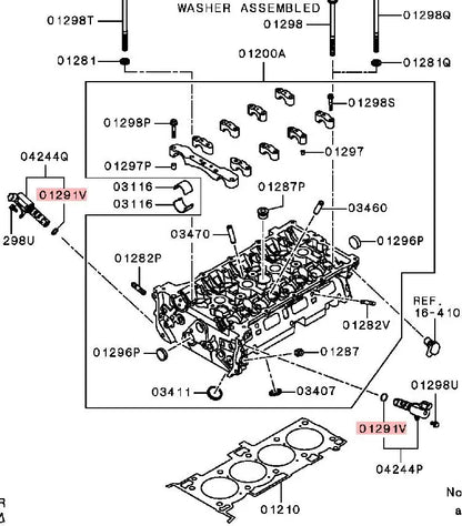 OUTLANDER ASX LANCER  cylinder head valve OCV valve oil seal o-rings MN163682 O-RING,CYLINDER HEAD GENUINE