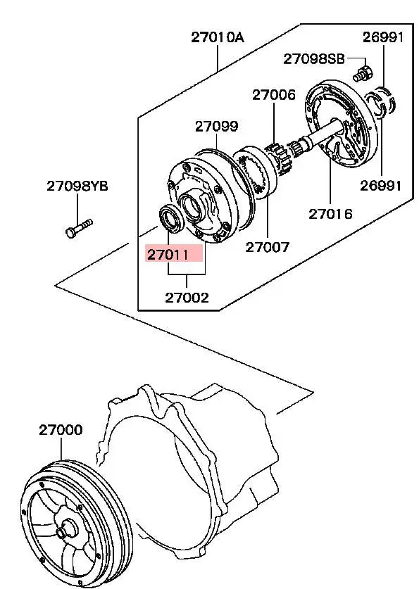 PAJERO V31V32V33V43V45 IO H65H77H66 L400 OIL SEAL,A/T OIL PUMP BODY MR581104(MD951338)