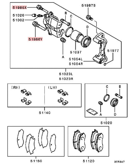 LANCER CK0A PIN AND BUSHING,FR BRAKE brake wheel cylinder screw/before the brake clamp pin