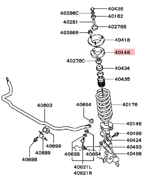 PAJERO3 4 V70V60V80V90W PAD,FRONT SUSP SPRING UPPER MR448173