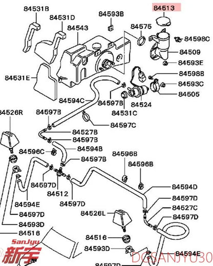 PAJERO V31V32V33V43V45 CAP,HEADLAMP WASHER TANK FILLER Original MB683917