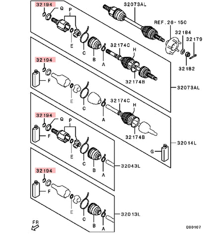 Outlander ASX LANCER ECLIPSECROSS MT CLIP,FRONT AXLE 3817A105