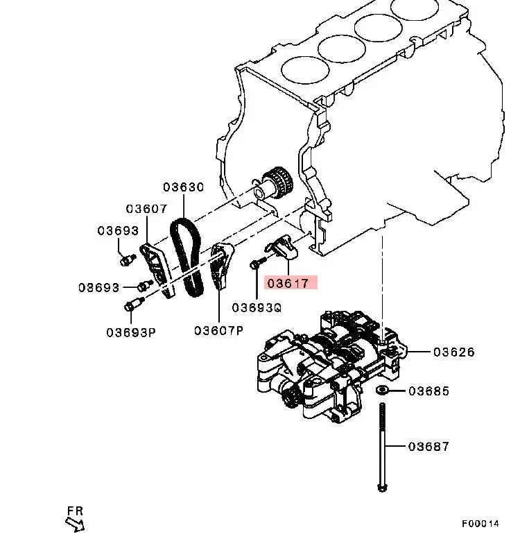 OUTLANDER CW5W GF3W LANCER10 CY5A 4B12 4J12 ENGINE 2.4L TENSIONER,TIMING CHAIN 1141A013