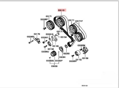 PAJERO V26V25V45V55V75 GDI BELT,VALVE TIMING MD337466 259YU32