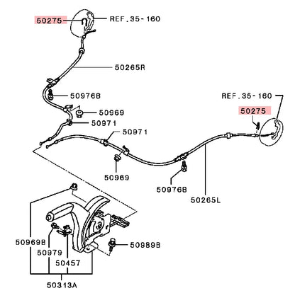LANCER PAJERO ASX CLIP,PARKING BRAKE CABLE MB520849 2pcs