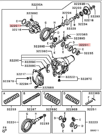 PAJERO PAJERO SPORT L200 IO H77 BEARING,FR or RR DIFF SIDE MR470683 TAPER ROLLAR 79.98X19.84-45.23