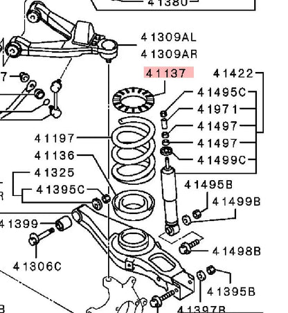 PAJERO3 4 V70V60V80V90W PAD,RR SUSP SPRING,UPPER MR418548