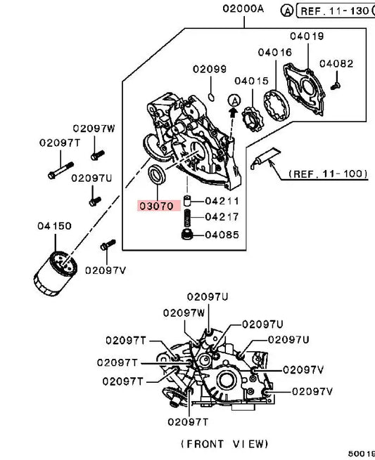 4G15 4G18 engine OIL SEAL,CRANKSHAFT,FRONT MD372248