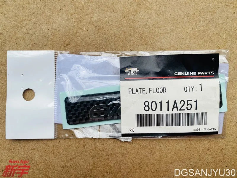 LANCER EVOLUTION IX EVO9 CT9A PLATE,FLOOR CONSOLE (LANCER EVOLUTION MARK LOGO 8011A251 GENUINE
