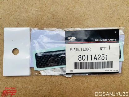 LANCER EVOLUTION IX EVO9 CT9A PLATE,FLOOR CONSOLE (LANCER EVOLUTION MARK LOGO 8011A251 GENUINE