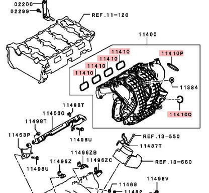 Outlander2 CW45W ASX GA2W LANCER CY345A 4B1ENGINE GASKET,INLET MANIFOLD 1542A133 1542A134 1542A048