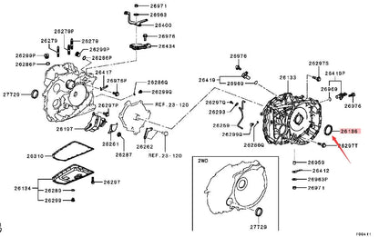 Outlander CW0W GF0W ASX GA0W LANCER CY0A CVT OIL SEAL,A/T CONVERTER HOUSING, 2702A006 GENUINE SH3 51 66 7