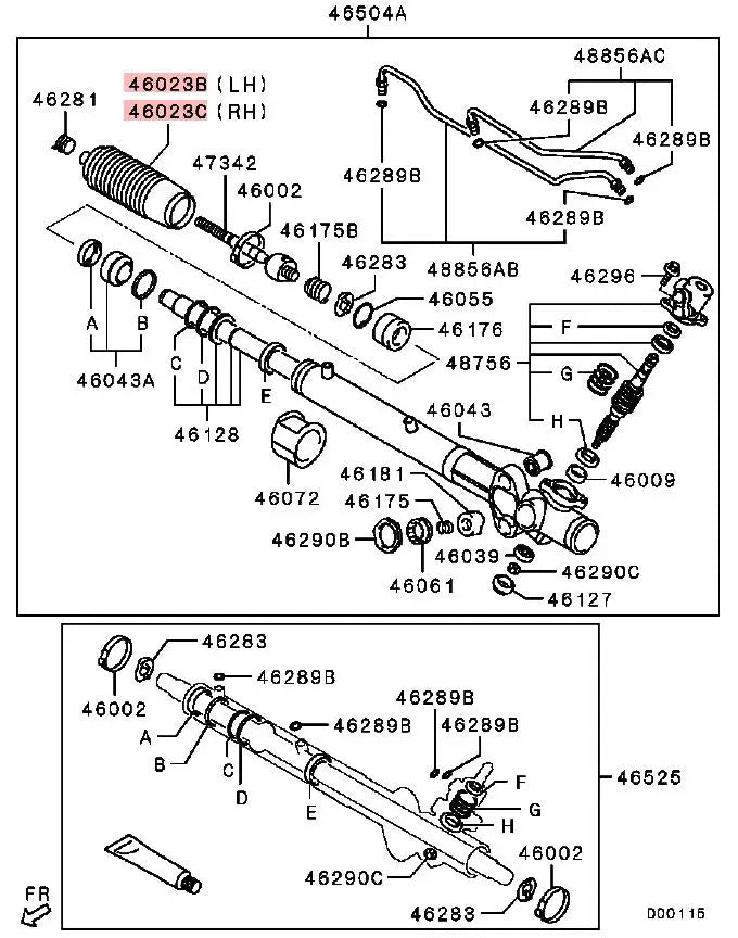 PAJERO V60V70V80V90 BELLOWS,STEERING GEAR MR510272 MR510271