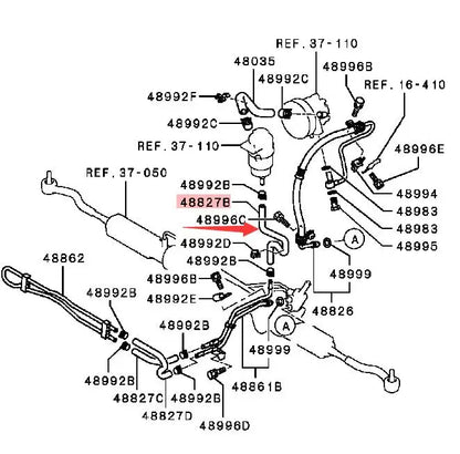 PAJERO3 4 V60V70V80V90W HOSE,P/S OIL PUMP RETURN MR418485