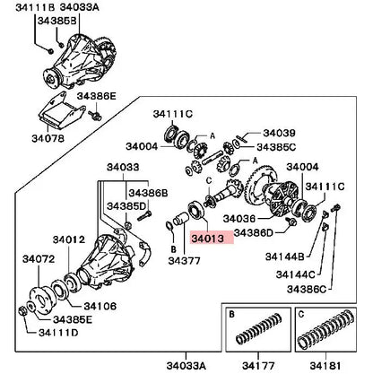 PAJERO V10V20V30V40 L200 L300 L400 PAJERO IO H77W BEARING,RR DIFF DRIVE PINION,FR TAPER ROLLER, 76.20X29.37-36.51 MB393470