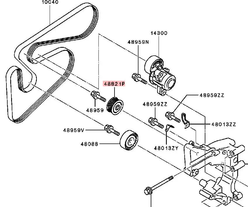OUTLANDER3 GF0W ASX GA0W PULLEY,ALTERNATOR DRIVE BELT 1341A065（1341A042）