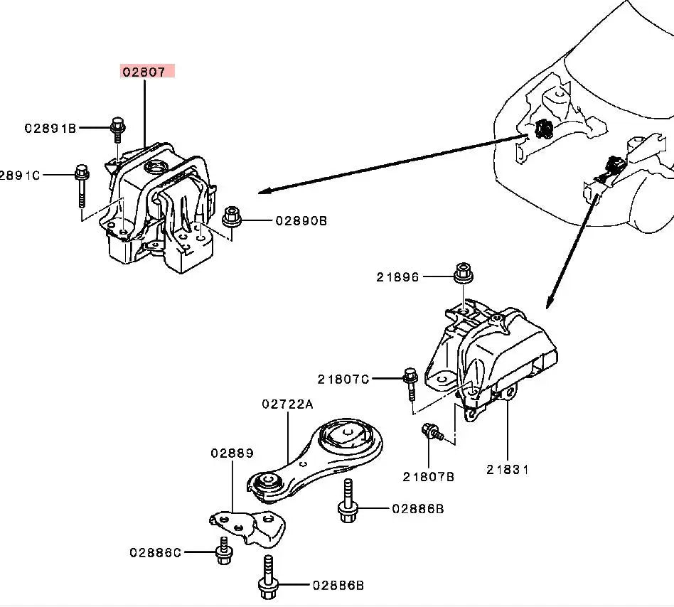 ECLIPSECROSS BRACKET,ENG FRONT MOUNTING CVT 1091A351