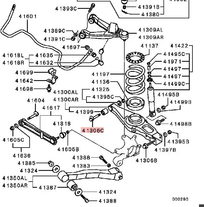 PAJERO3 V70V60W BOLT,SUSP LOWER ARM MR418674