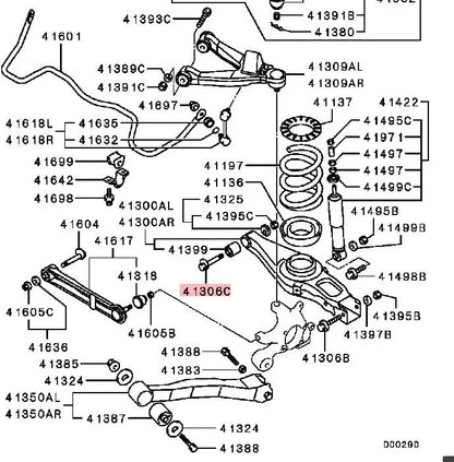 PAJERO3 V70V60W BOLT,SUSP LOWER ARM MR418674